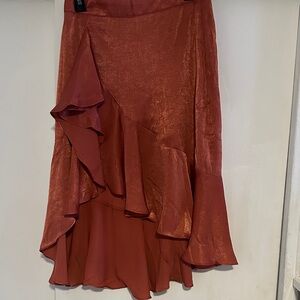 Elegant Rust Ruffle Skirt